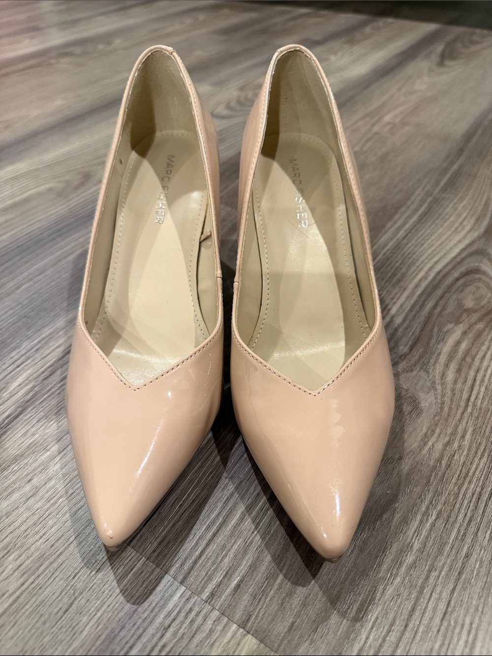 Marc Fisher Blush Patent Pointed-Toe Pumps